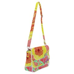 Reid Hall Rose Watercolor Shoulder Bag With Back Zipper