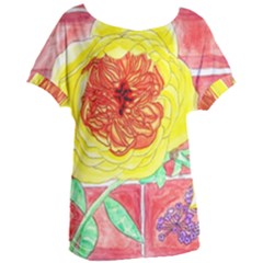 Reid Hall Rose Watercolor Women s Oversized Tee by okhismakingart