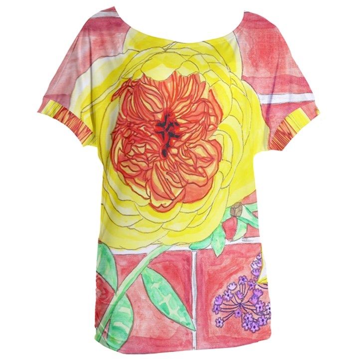 Reid Hall Rose Watercolor Women s Oversized Tee