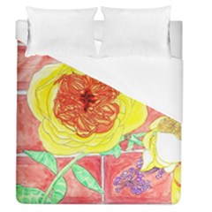 Reid Hall Rose Watercolor Duvet Cover (queen Size) by okhismakingart