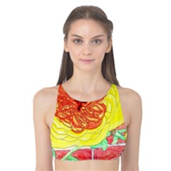 Reid Hall Rose Watercolor Tank Bikini Top by okhismakingart