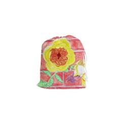 Reid Hall Rose Watercolor Drawstring Pouch (xs) by okhismakingart