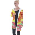 Reid Hall Rose Watercolor Longline Hooded Cardigan View1