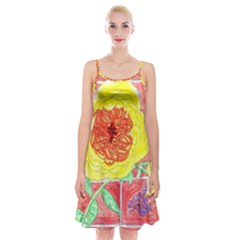 Reid Hall Rose Watercolor Spaghetti Strap Velvet Dress by okhismakingart