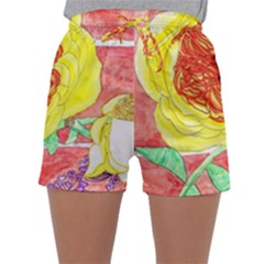 Reid Hall Rose Watercolor Sleepwear Shorts by okhismakingart