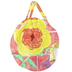 Reid Hall Rose Watercolor Giant Round Zipper Tote by okhismakingart