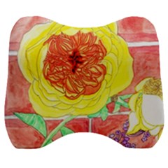 Reid Hall Rose Watercolor Velour Head Support Cushion by okhismakingart