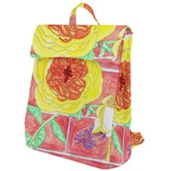 Reid Hall Rose Watercolor Flap Top Backpack