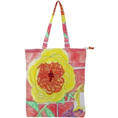 Reid Hall Rose Watercolor Double Zip Up Tote Bag by okhismakingart