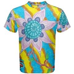 Tie-dye Flower And Butterflies Men s Cotton Tee by okhismakingart