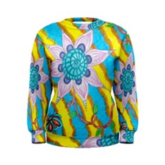 Tie-dye Flower And Butterflies Women s Sweatshirt by okhismakingart