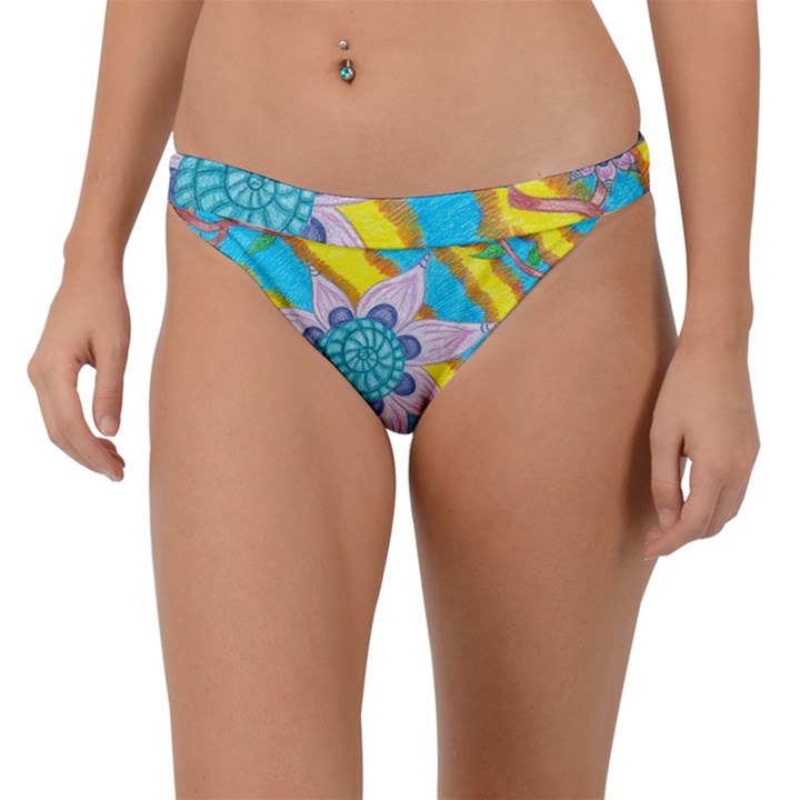 Tie-Dye Flower and Butterflies Band Bikini Bottom