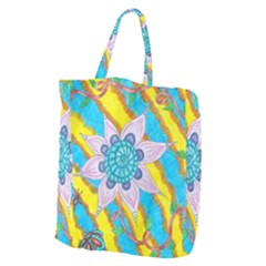 Tie-dye Flower And Butterflies Giant Grocery Tote by okhismakingart