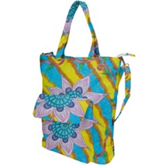 Tie-dye Flower And Butterflies Shoulder Tote Bag by okhismakingart