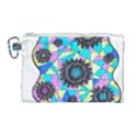 Neon Geometric Flowers  Canvas Cosmetic Bag (Large) View1