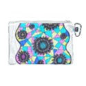 Neon Geometric Flowers  Canvas Cosmetic Bag (Large) View2