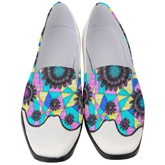 Neon Geometric Flowers  Women s Classic Loafer Heels by okhismakingart