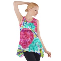 Roses And Movie Theater Carpet Side Drop Tank Tunic by okhismakingart