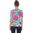 Roses and Movie Theater Carpet Shoulder Cut Out Short Sleeve Top View2