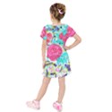 Roses and Movie Theater Carpet Kids  Short Sleeve Velvet Dress View2