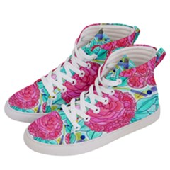 Roses And Movie Theater Carpet Women s Hi-top Skate Sneakers by okhismakingart