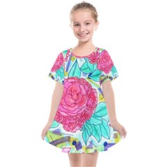 Roses And Movie Theater Carpet Kids  Smock Dress by okhismakingart