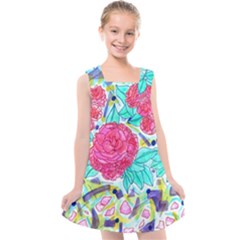 Roses And Movie Theater Carpet Kids  Cross Back Dress by okhismakingart