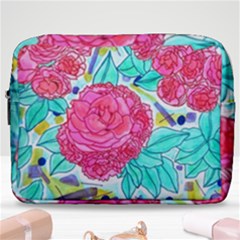 Roses And Movie Theater Carpet Make Up Pouch (large) by okhismakingart