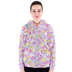 Candy Hearts (sweet Hearts-inspired) Women s Zipper Hoodie by okhismakingart