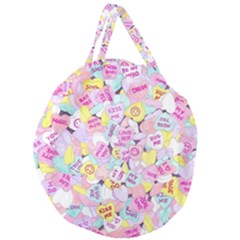 Candy Hearts (sweet Hearts-inspired) Giant Round Zipper Tote by okhismakingart