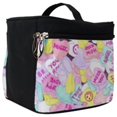 Candy Hearts (sweet Hearts-inspired) Make Up Travel Bag (big) by okhismakingart