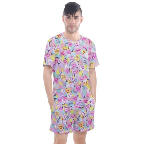 Candy Hearts (sweet Hearts-inspired) Men s Mesh Tee And Shorts Set by okhismakingart