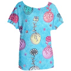 Flower Orbs  Women s Oversized Tee by okhismakingart