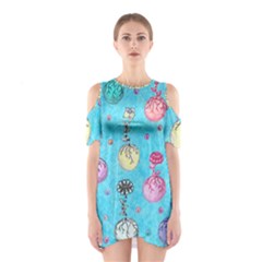 Flower Orbs  Shoulder Cutout One Piece Dress by okhismakingart