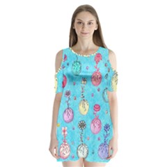 Flower Orbs  Shoulder Cutout Velvet One Piece by okhismakingart