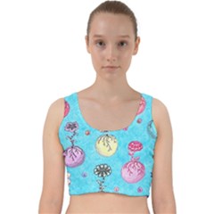 Flower Orbs  Velvet Racer Back Crop Top by okhismakingart