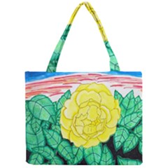 Sunset Rose Watercolor Mini Tote Bag by okhismakingart