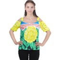 Sunset Rose Watercolor Cutout Shoulder Tee View1