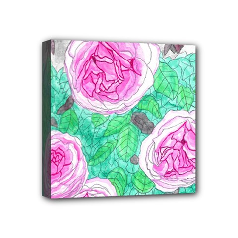 Roses With Gray Skies Mini Canvas 4  X 4  (stretched) by okhismakingart