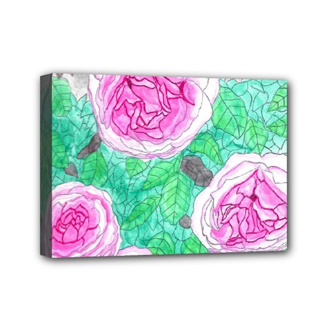 Roses With Gray Skies Mini Canvas 7  X 5  (stretched) by okhismakingart