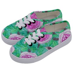 Roses With Gray Skies Kids  Classic Low Top Sneakers by okhismakingart