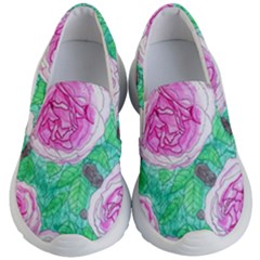 Roses With Gray Skies Kids  Lightweight Slip Ons by okhismakingart