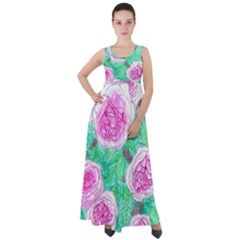 Roses With Gray Skies Empire Waist Velour Maxi Dress