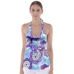 Hexagonal Flowers Babydoll Tankini Top by okhismakingart