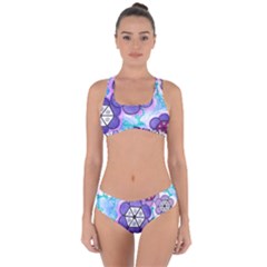 Hexagonal Flowers Criss Cross Bikini Set by okhismakingart