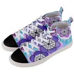 Hexagonal Flowers Men s Mid-top Canvas Sneakers by okhismakingart