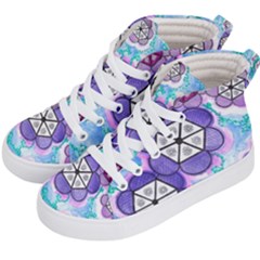 Hexagonal Flowers Kids  Hi-top Skate Sneakers by okhismakingart