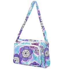 Hexagonal Flowers Front Pocket Crossbody Bag by okhismakingart