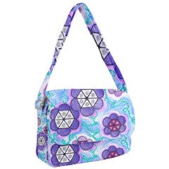 Hexagonal Flowers Courier Bag by okhismakingart