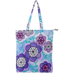 Hexagonal Flowers Double Zip Up Tote Bag by okhismakingart